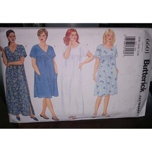 Butterick 6601 UNCUT Women's Size 28W 30W, 32W Pullover Dress Pattern 2 Lengths